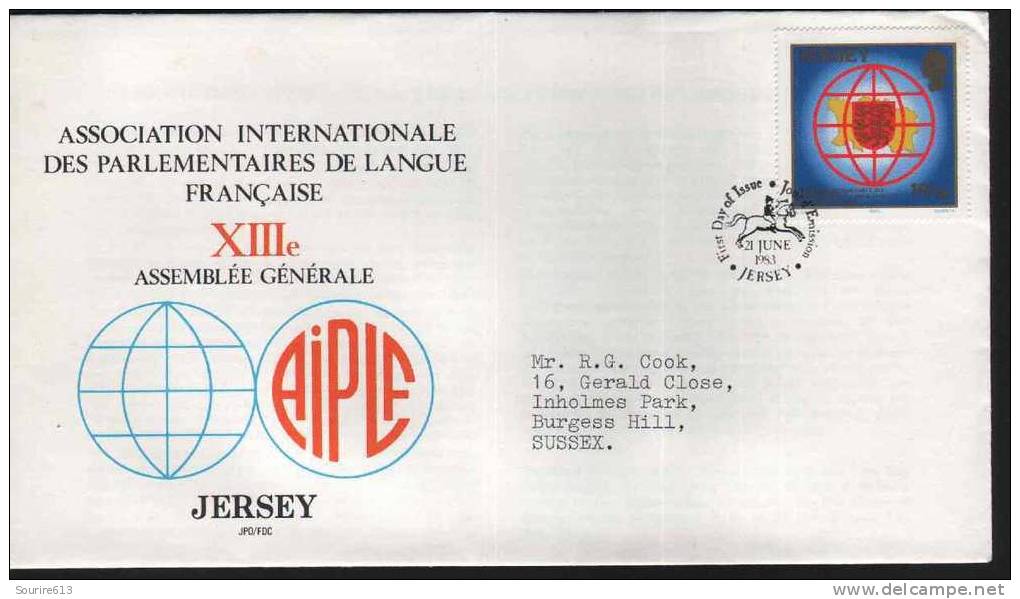 Fdc Jersey 1983 Association Internationale Des Parlementaires De Langue Française - Autres & Non Classés