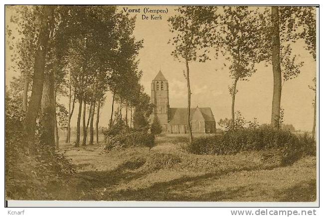 CP De VORST ( Kempen ) " De Kerk " Avec Cachet Relais De VORST ( Kempen - Campine ) . - Laakdal