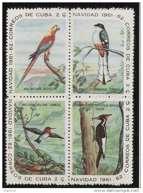 P781.-.C U BA.-( 1961 ).- " NAVIDAD / CHRISTMAS- BIRD / PAJAROS " .- EDIFIL #: 895 898 - MNH - - Sonstige & Ohne Zuordnung