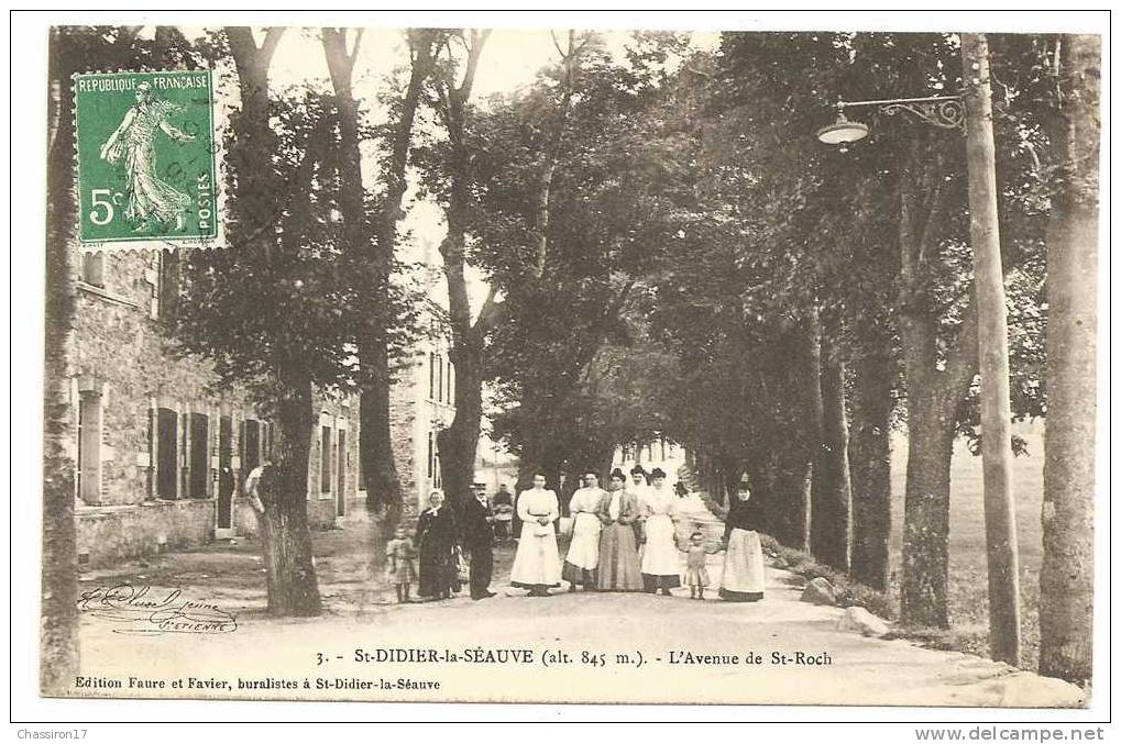 43 - SAINT-DIDIER-la-SEAUVE  (alt. 845 M.)  -  L´ Avenue St-Roch  - Animée - Saint Didier En Velay