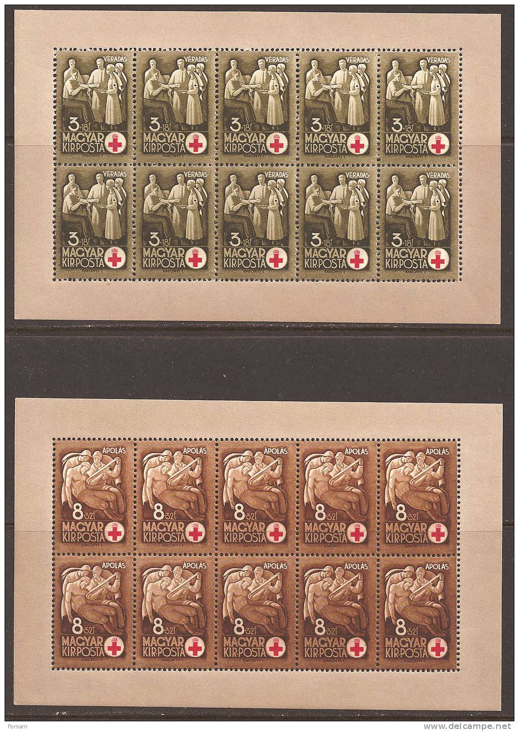 HUNGARY..1942..Michel # 691-694...MLH...Kleinboge Nsatz (4 Klb.)...MiCV -120 Euro. - Unused Stamps