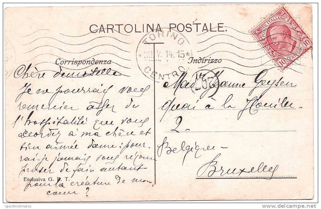 TORINO 1914 - Cartolina Postale - Palazzo Reale - Viaggiata Da Torino A Bruxelles Il 30/05/1914 - In Buone Condizioni. - Palazzo Reale