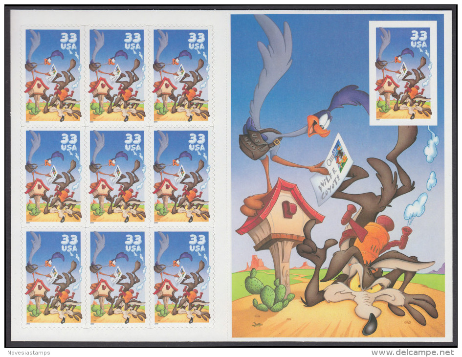 !a! USA Sc# 3392 MNH SHEET(10) - Road Runner & Wile E. Coyote - Feuilles Complètes
