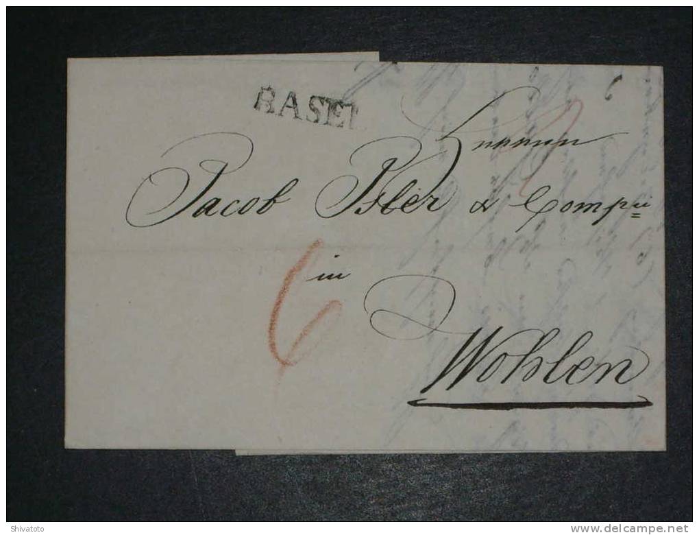(824) Stampless Cover From Basel To Wohlen 1832 - ...-1845 Prefilatelia