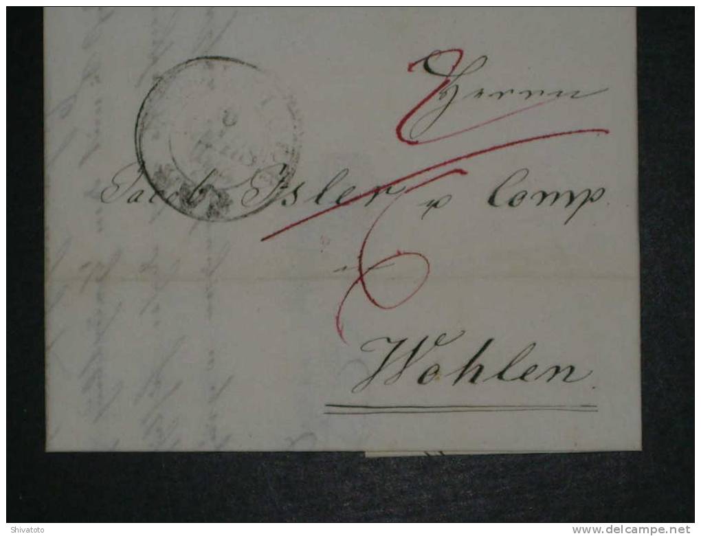 (830) Stampless Cover From Winterhur To Wohlen 1834 - ...-1845 Prefilatelia