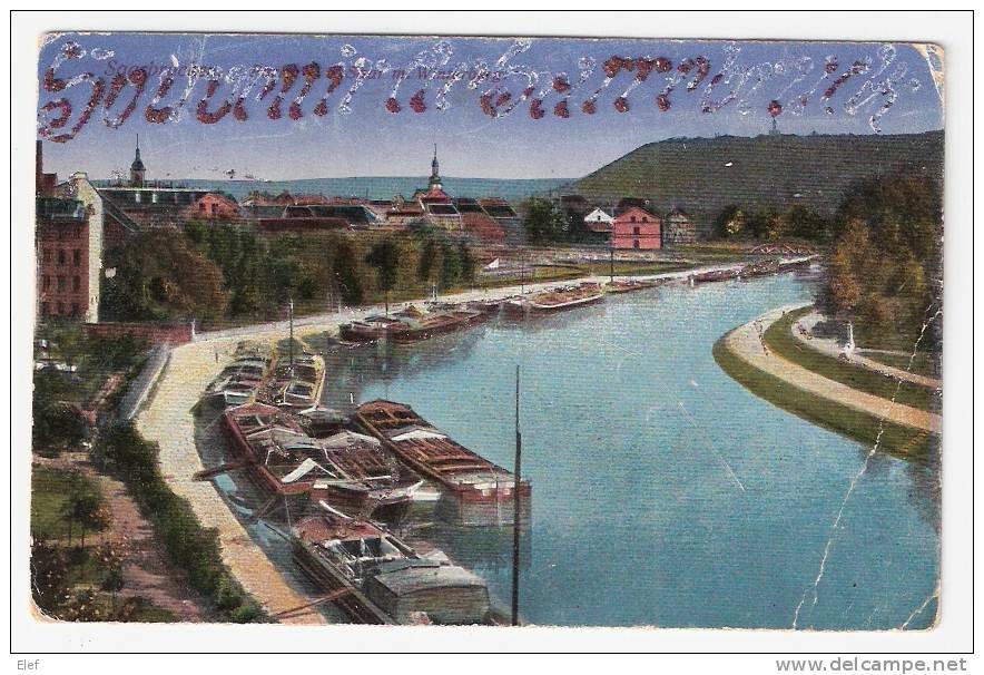 Saarbrücken , " SOUVENIR De SARREBRUCK" ; Saar M. Winterberg; Péniche ; 1920 - Saarbruecken