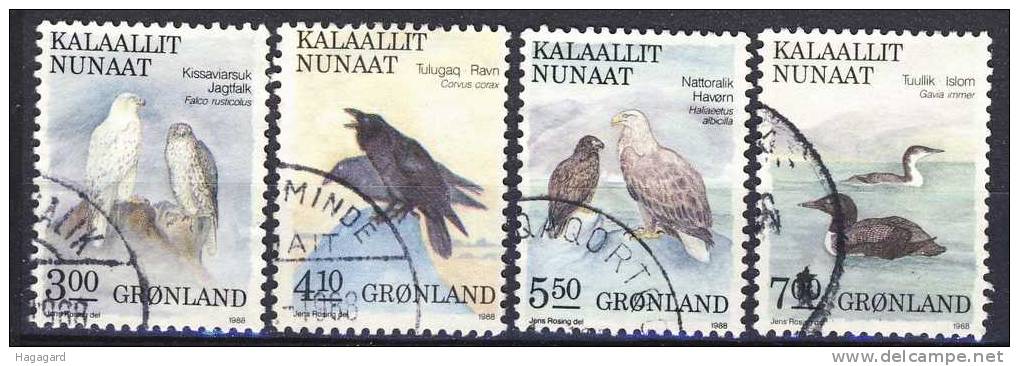 #Greenland 1988. Birds (2). Michel 181-84. Cancelled (o) - Used Stamps