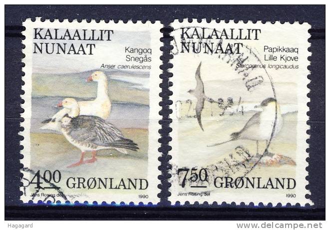 #Greenland 1990. Birds (4). Michel 199-200. Cancelled (o) - Usados