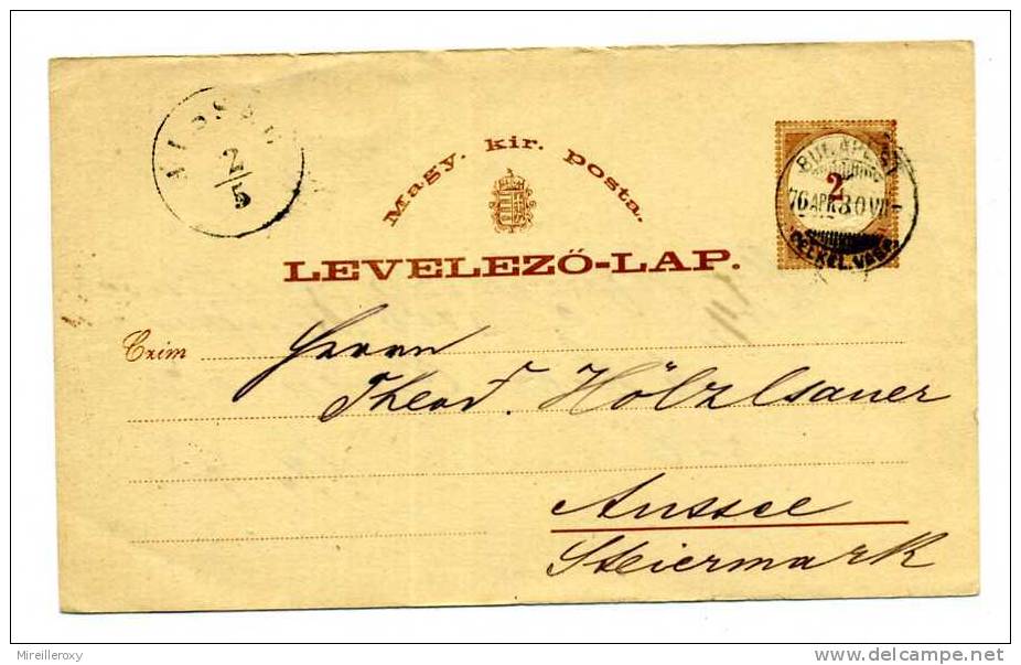 ALCOOL / RAFFINERIE / TRIPPLO BON GOUT SPRIT / ENTIER  POSTAL HONGRIE REPIQUAGE / 1876 - Other & Unclassified