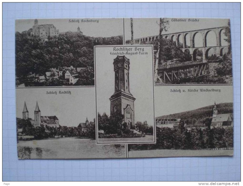 Rochlitz,5-Bild-Karte,1920. - Hotel Und Pension Rochlitzer Berg, - Rochlitz