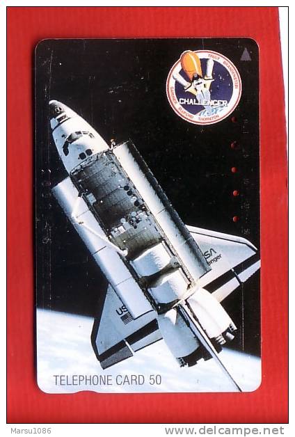 Japan Japon  Telefonkarte Phonecard -  Weltraum Space  Espace  Rakete Rocket Fusée Challenger - Raumfahrt