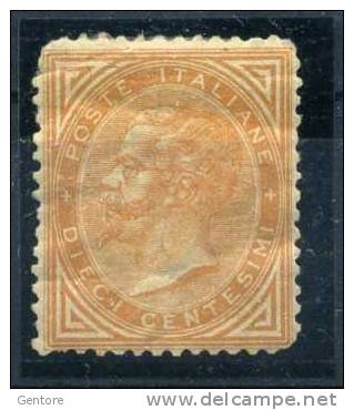 1863 ITALY 10 Cents Torino Printing  Cat. Sassone N° T17 MINToriginal Gum With Folds Defects On Perforation - Ongebruikt