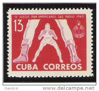 Q655.-.C U B A .- 1963 .- " PANAMERICAN GAMES IN BRASIL. BASEBALL / BEISBOL  " .- EDIFIL #: 1002 .- MNH - - Base-Ball