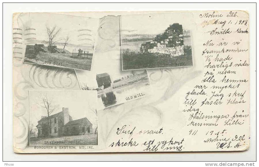 US-173 : MOLINE : 4 Picture Postcard 1903 - Sonstige & Ohne Zuordnung