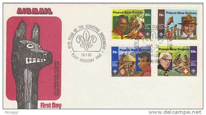 Papua New Guinea-1982 75th Anniversary Scout Movement FDC - Autres & Non Classés