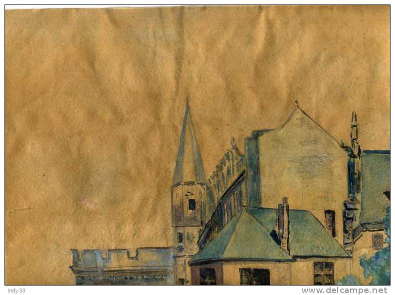 - CHATEAU D´AMBOISE . AQUARELLE SIGNEE ET DATEE 1935 - Aquarelles