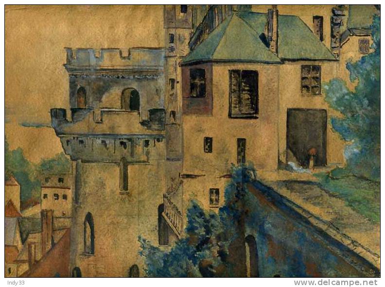 - CHATEAU D´AMBOISE . AQUARELLE SIGNEE ET DATEE 1935 - Aquarelles