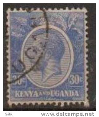 Kenya, Uganda, Tanganika  ; 1922/27 ; N°Y/T : 7   ; Ob ;Georges V ; Cote Y  :  E . - Kenya & Uganda