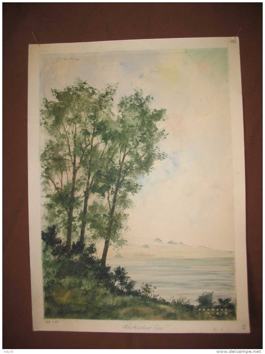 - MÄRKISCHER SEE . AQUARELLE TITREE SIGNEE ET DATEE 1946 - Acuarelas