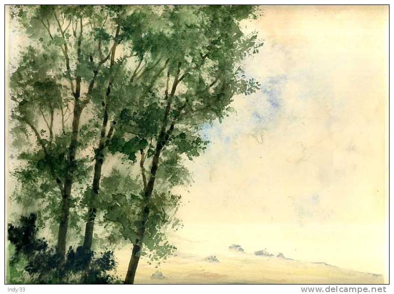 - MÄRKISCHER SEE . AQUARELLE TITREE SIGNEE ET DATEE 1946 - Aquarelles