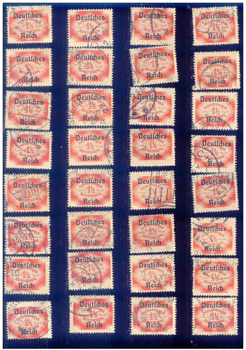 1920 Deutsches Reich Empire Imperio Mi Nr 48 Lot Von 32  Töne Postmarken - Servizio