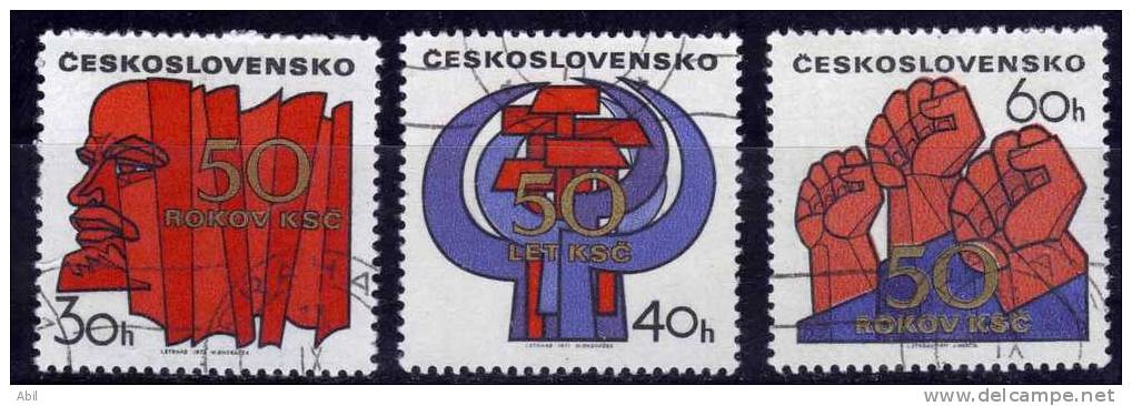 Tchécoslovaquie 1971 N°Y.T. : 1852 à 1854 Obl. - Oblitérés