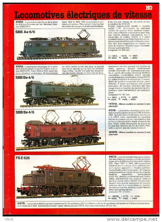 ROCO HO, O, HOe, N : Catalogue 1980-1981, 83 Pages, Locomotives, Tramways, Wagons, Attelages, Voitures, Voie O... - Français