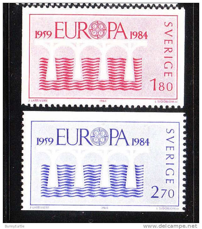 Sweden 1984 Europa Issue Symbolic Bridge Of Communications Exchange MNH - 1984