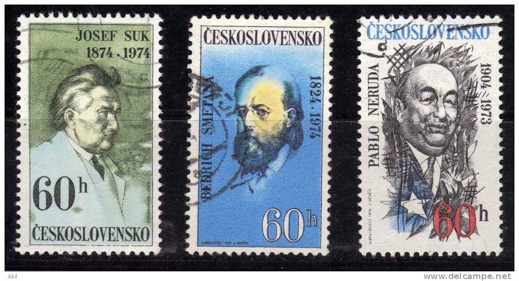 Tchécoslovaquie 1974 N°Y.T. : 2025 à 2027 Obl. - Used Stamps