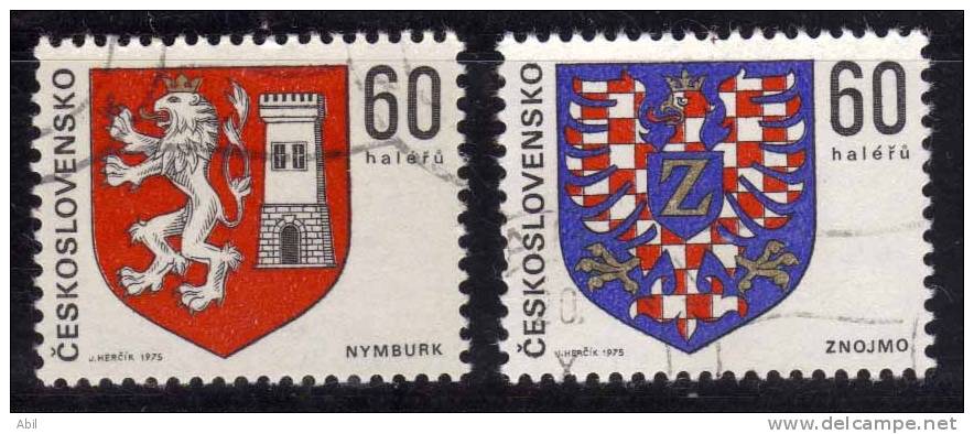 Tchécoslovaquie 1975 N°Y.T. : 2097 Et 2098 Obl. - Used Stamps