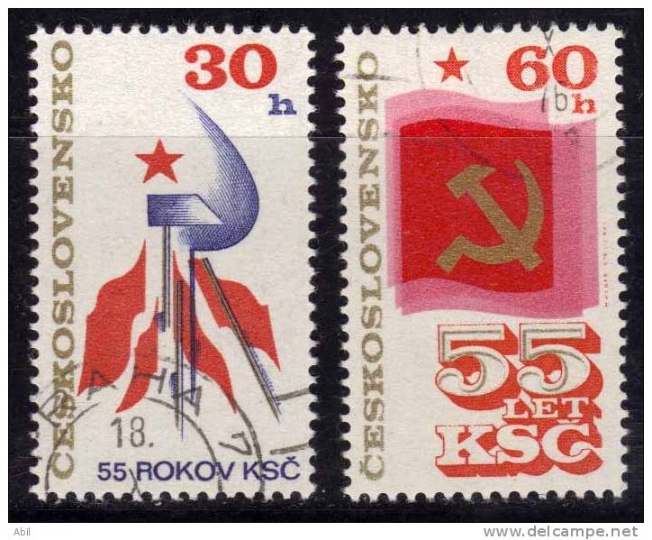 Tchécoslovaquie 1976 N°Y.T. : 2165 Et 2166 Obl. - Used Stamps