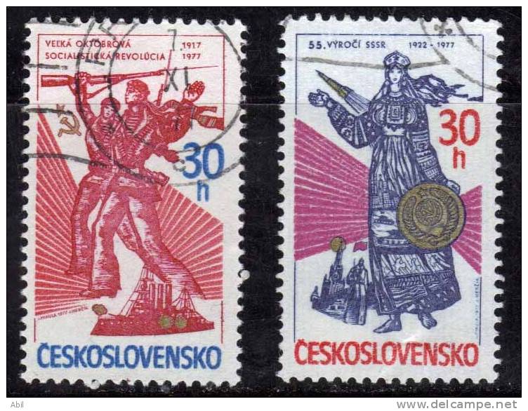 Tchécoslovaquie 1977 N°Y.T. : 2243 Et 2244 Obl. - Used Stamps