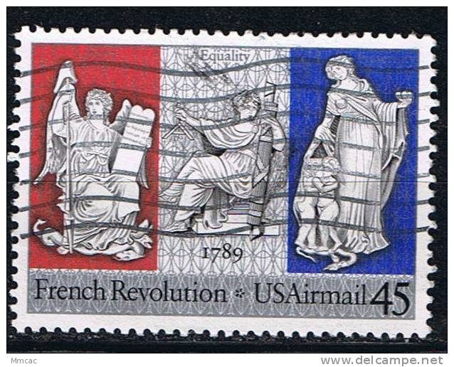 #3824 - Etats-Unis/Révolution Française Yvert PA114 Obl - Révolution Française