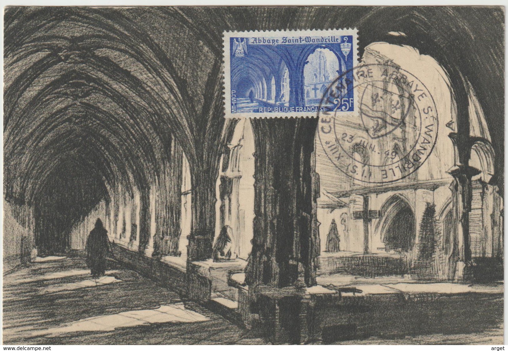 Carte-Maximum France N°Yvert 842, SAINT - WANDRILLE, Obl Ill 23.7.49 (Ed De Fontenelle) - 1940-1949