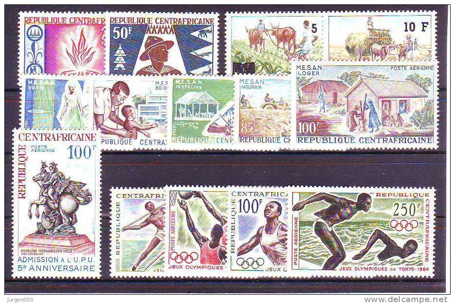 Nr 59/62, 83/87, 91/92, 95, 103/104 **, Michel = 21 Euro (Z22426) - Centrafricaine (République)