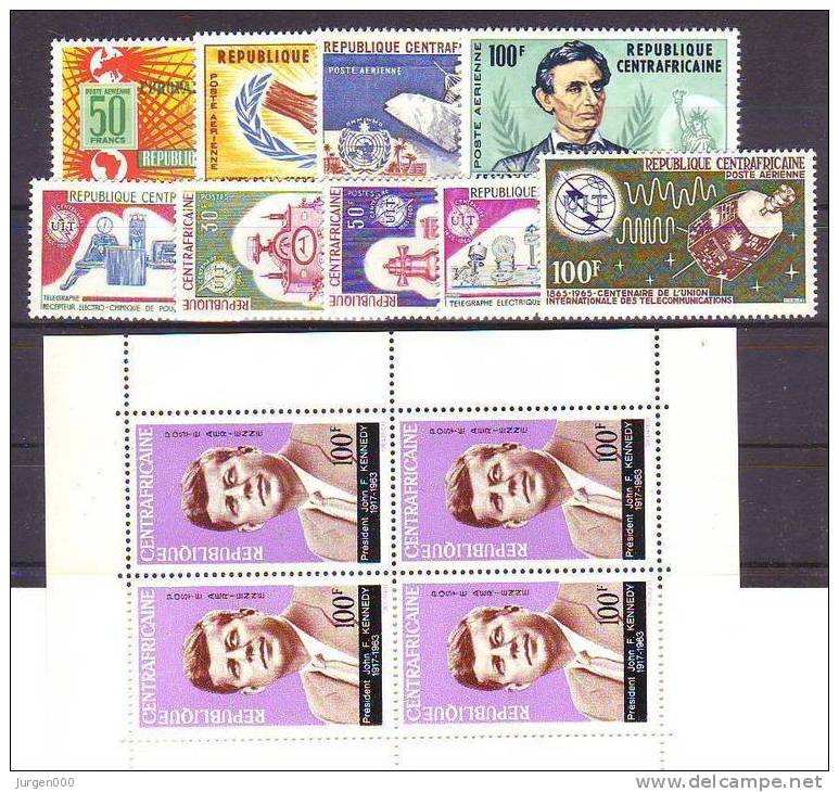 BL3, Nr 70, 71, 72, 73, 78/82 **, Michel = 19 Euro (Z22430) - Centrafricaine (République)