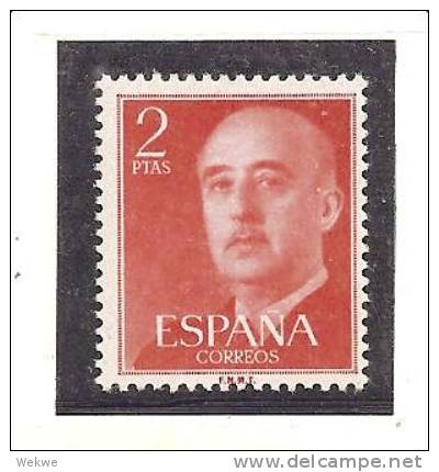 Spa Mi.Nr. 1051a - SPANIEN -/ Franco Rotorange) 2 Pta. 1955 ** - Ungebraucht