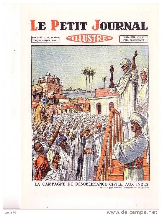 Carte De La Collection Du 20ème Siècle - LE PETIT JOURNAL ILLUSTRE  -  La Une Du 23 Mars  1930 Montrant Un Meeting En... - Ereignisse