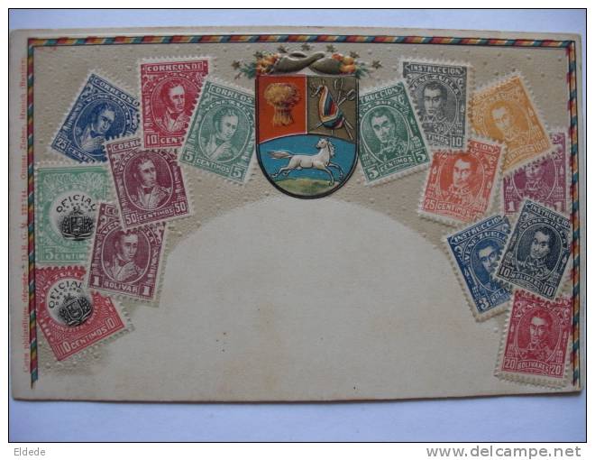 Postal With Stamps  Relieve Embossed - Venezuela