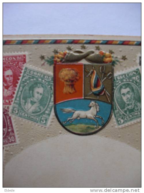 Postal With Stamps  Relieve Embossed - Venezuela