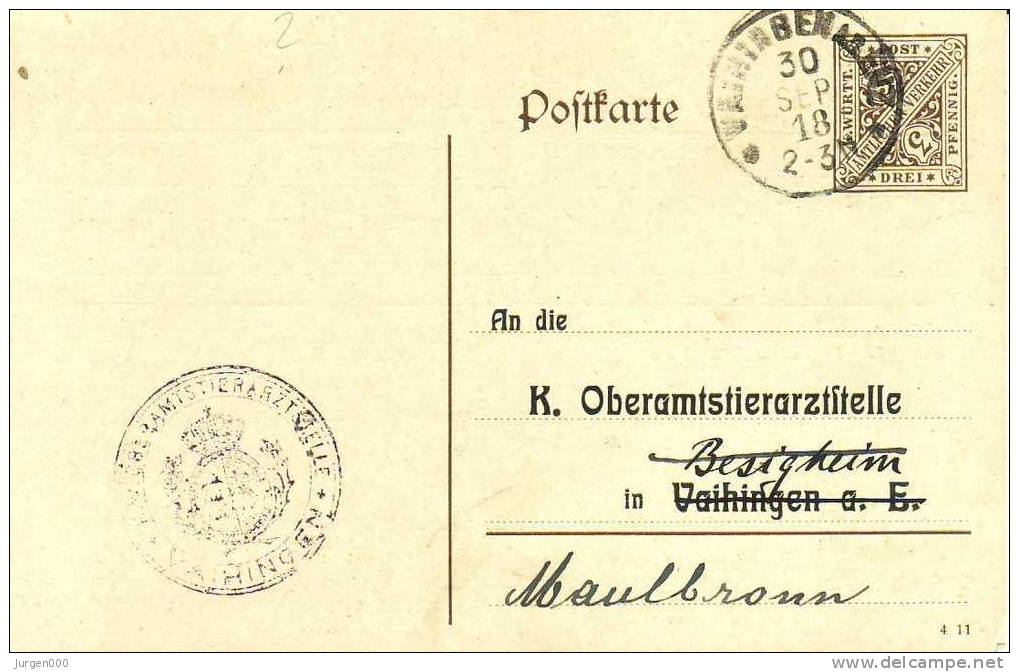 Württemberg, Schlachtvieh- Und Fleischbeschau, DPB6, Michel = 50 € (XX11380) - Autres & Non Classés