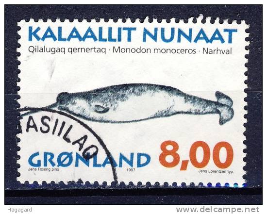#Greenland 1997. Whales (2). Michel 308x. Cancelled (o) - Usati