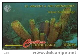 # SAINT_VINCENT_GRENADINES 3 Yellow Tube Sponge EC$10    Tres Bon Etat - San Vicente Y Las Granadinas