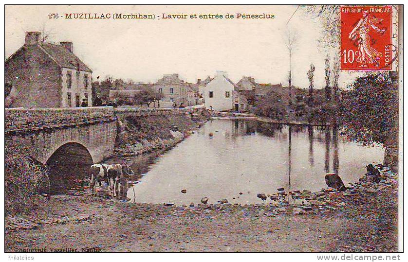 MUZILLAC   LAVOIR  ENTREE DU PENESCLUS  1910 - Muzillac