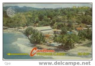 # SAINT_LUCIA 3 Beach Village $10 Gpt   Tres Bon Etat - Sainte Lucie