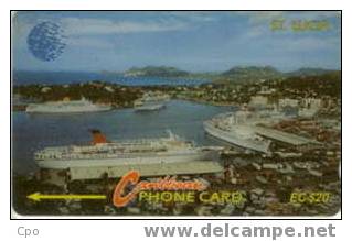 # SAINT_LUCIA 4 Cruiseliners At Castries $20 Gpt -boat,bateau-  Tres Bon Etat - Sainte Lucie