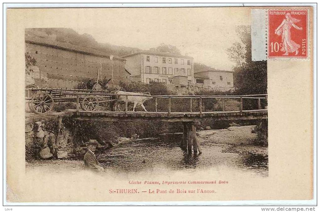 ST. THURIN 280 Habitants: BELLE ANIMATION SUR LE PONT DE BOIS SUR L´ANZON - Autres & Non Classés