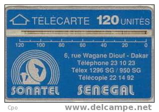 # SENEGAL 3 SONATEL (blue ) Avec Encoche 120 Landis&gyr   Tres Bon Etat - Sénégal