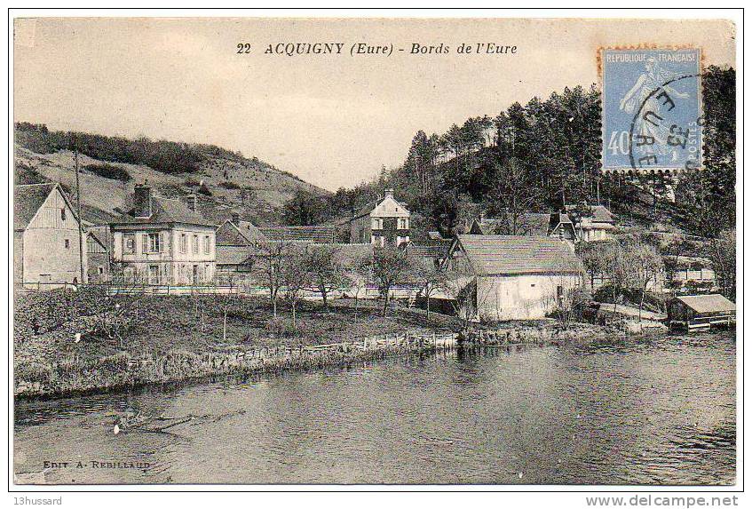 Carte Postale Ancienne Acquigny - Bords De L'Eure - Acquigny