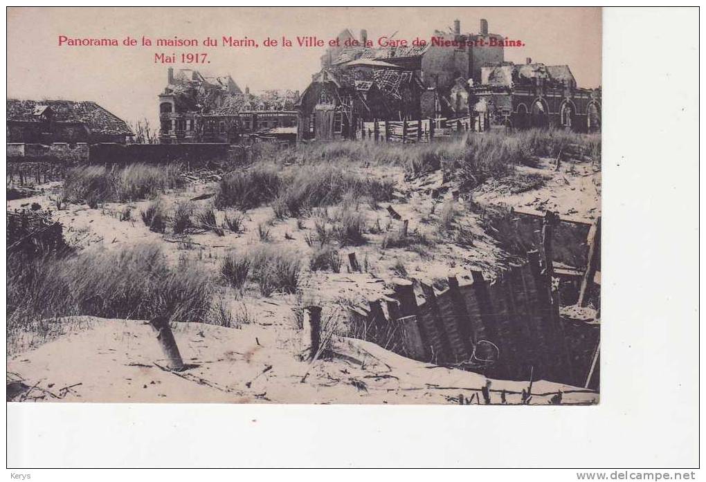 Panorama De La Maison Du Marin, De La Ville Et De La Gare De Nieuport Bains Mai 1917 - Guerre 1914-18